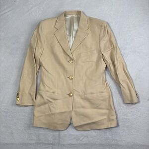 VTG Pietrafesa Studio 121 Camel Hair Tan Blazer Long Sleeve Suit Jacket Womens 4